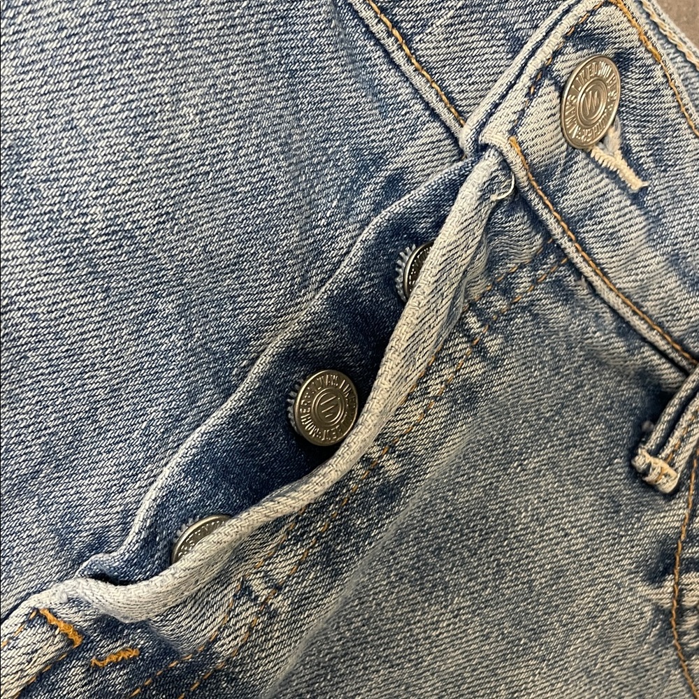 Mother Tomcat Slide Mini Fray Jean Skirt size 29 - Picture 7 of 12